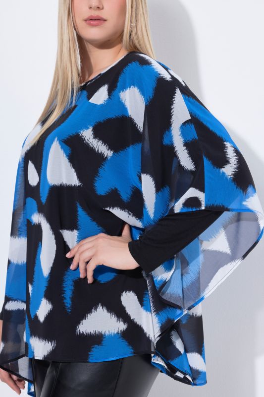 Туника с абстрактен принт и шифон