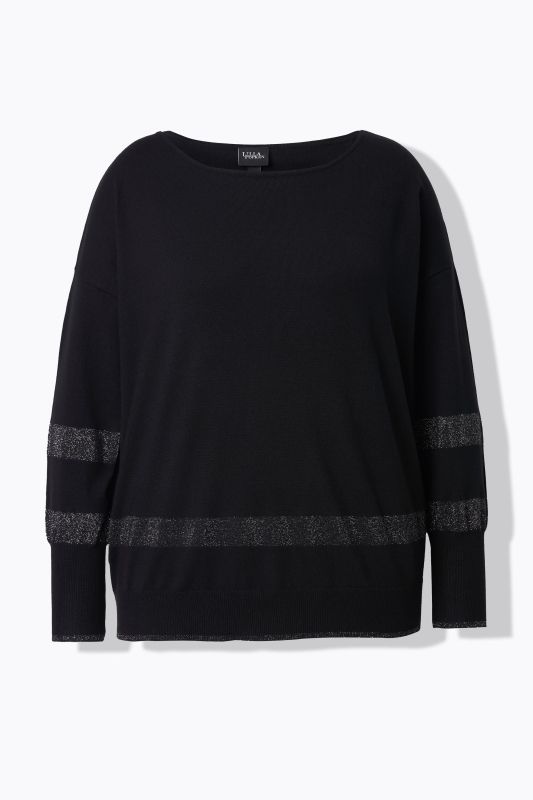 Пуловер с бляскави райета