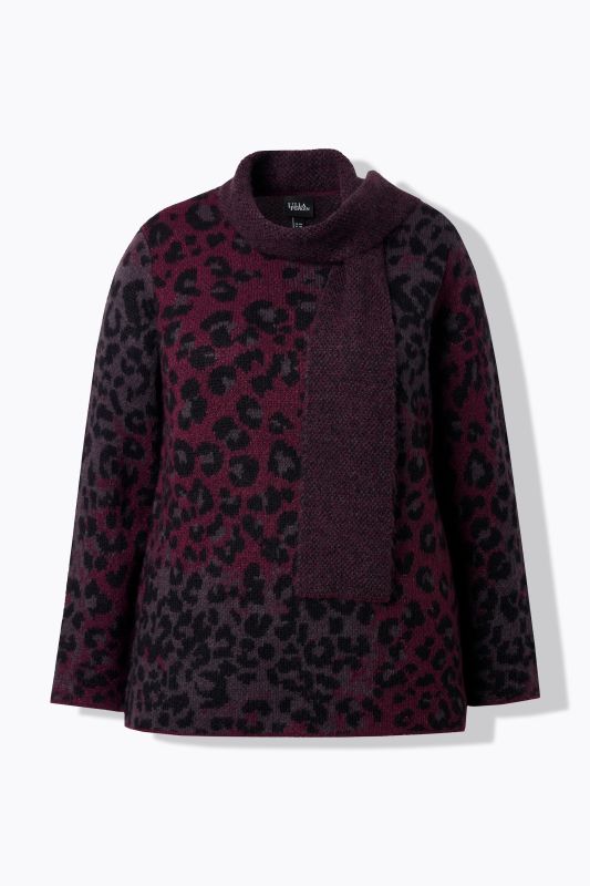 Пуловер с леопардов принт