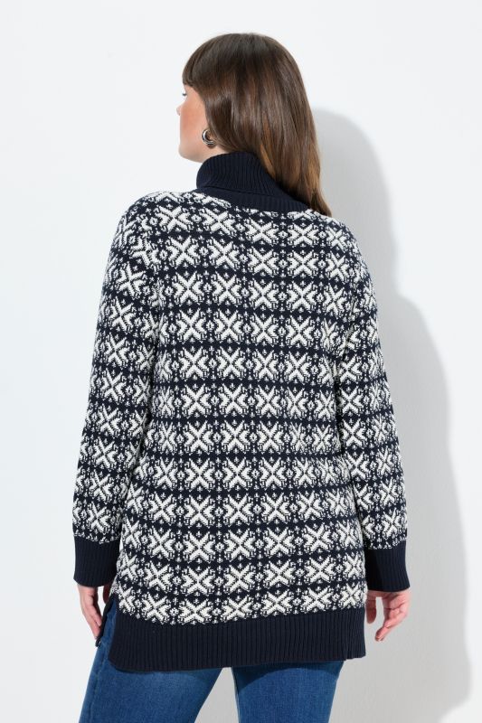 Пуловер с геометрични снежинки