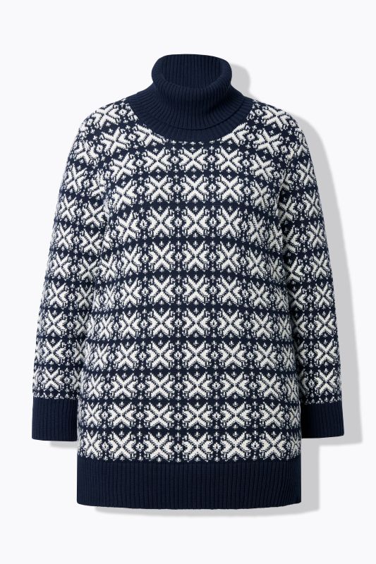 Пуловер с геометрични снежинки