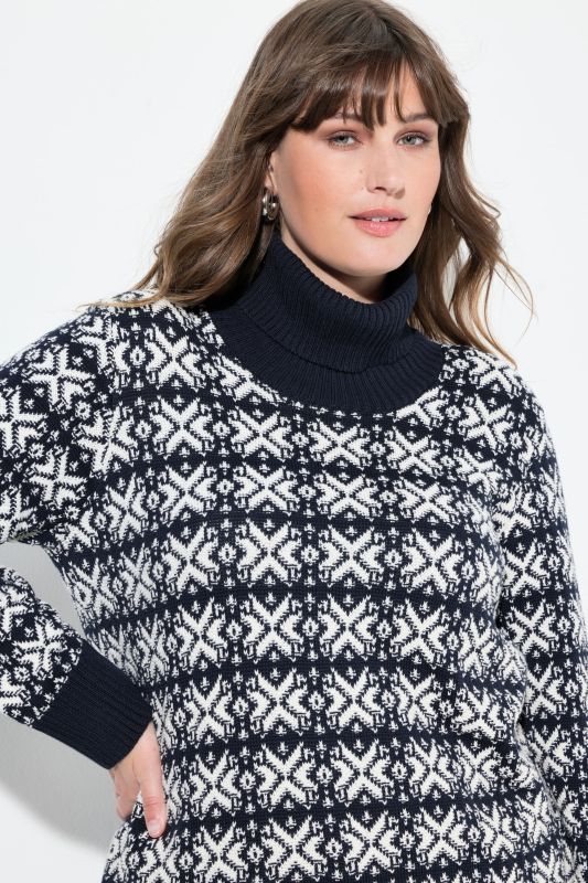 Пуловер с геометрични снежинки