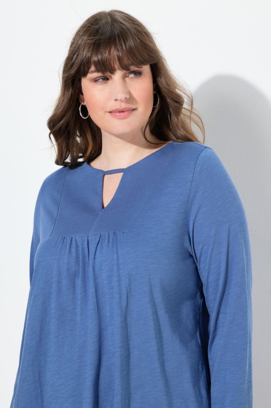 Туника памучна с лентов акцент