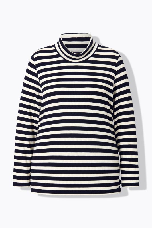 Striped Long Sleeve Turtleneck Tee