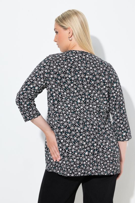 Тениска с принт на снежинки