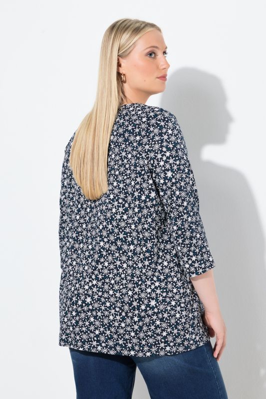 Тениска с принт на снежинки