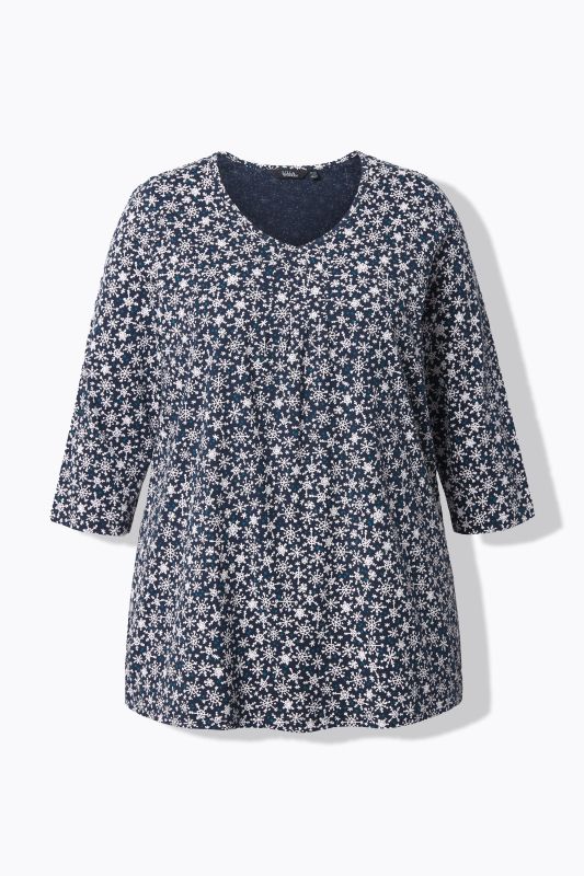 Тениска с принт на снежинки