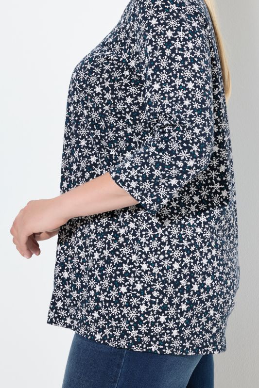 Тениска с принт на снежинки