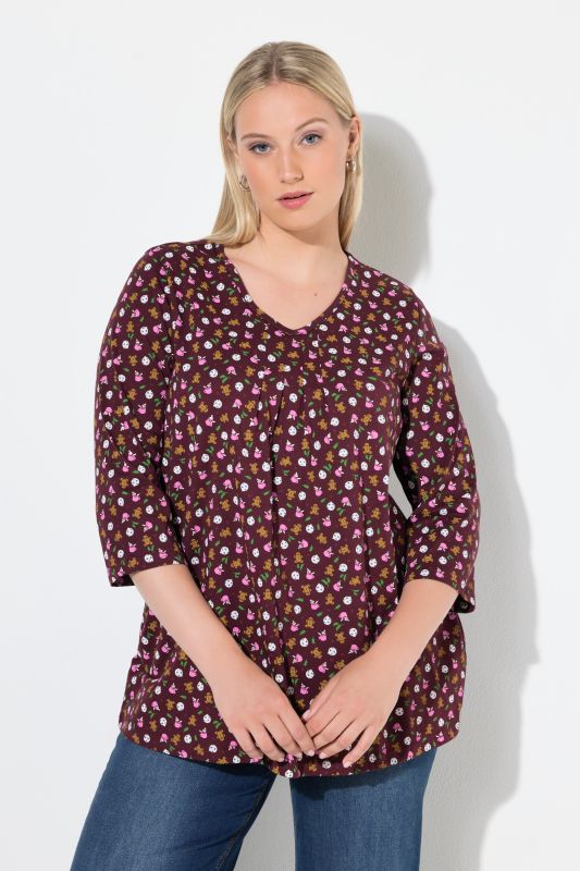 Тениска с принт на джинджифилово човече