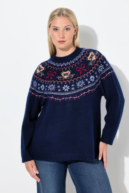 Пуловер с норвежки принт