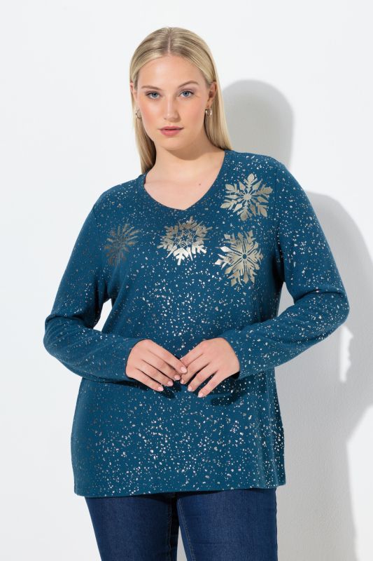 Суитчър с метални снежинки