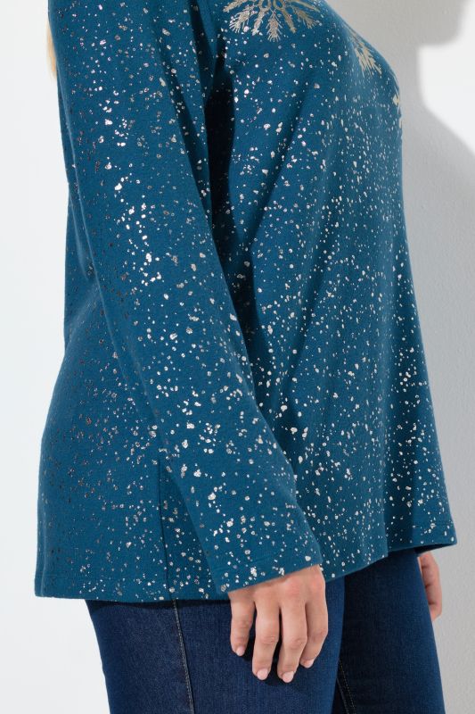 Суитчър с метални снежинки