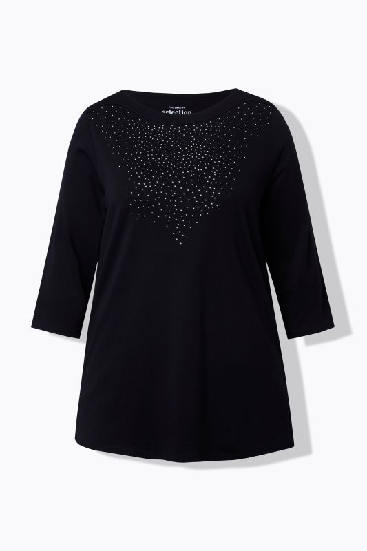 Тениска с декоративни камъчета