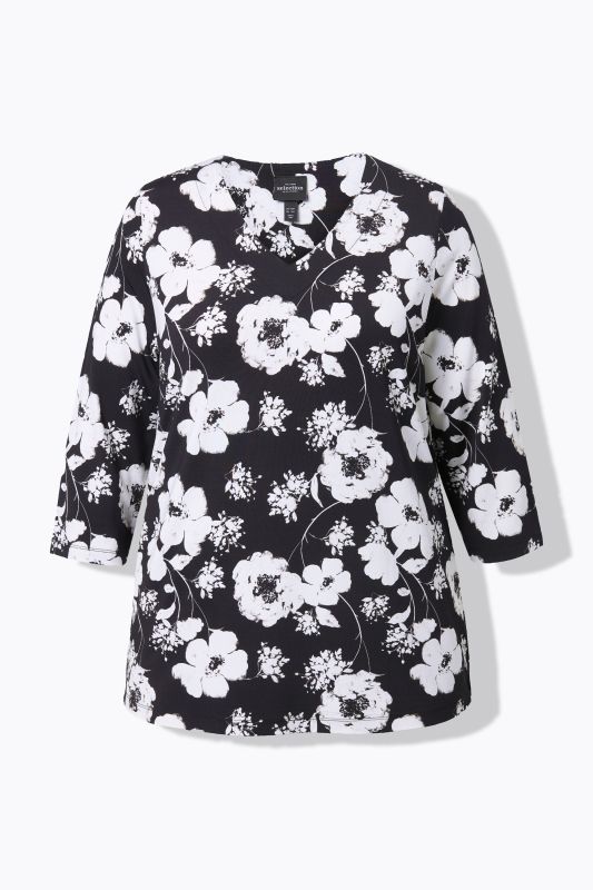 Тениска с принт на цветя