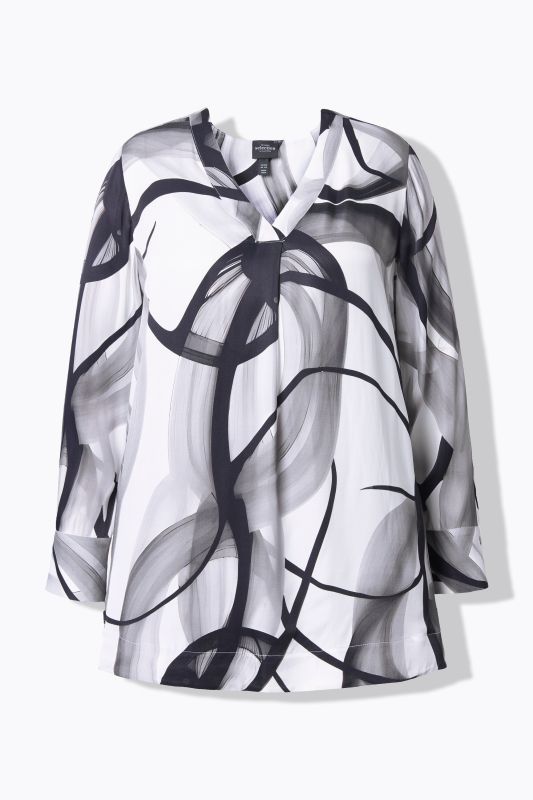 Блуза със завъртян принт