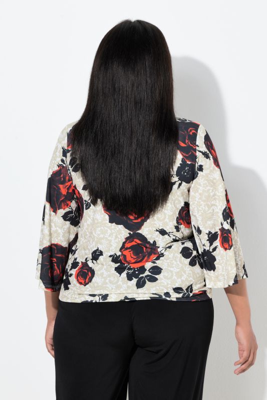 Блуза с принт на рози