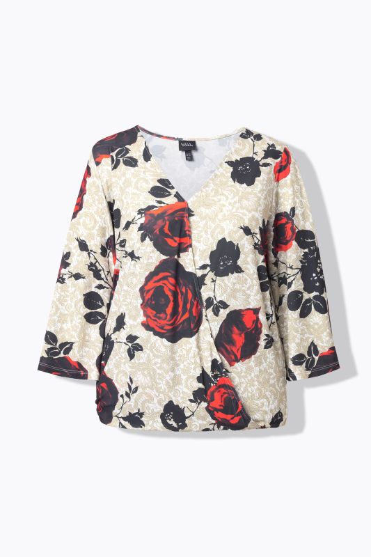 Блуза с принт на рози