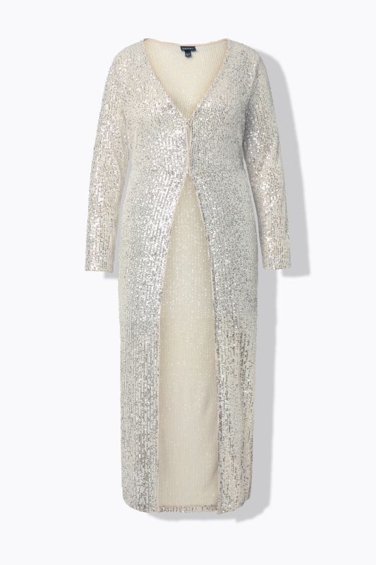 Жилетка дълга с пайети