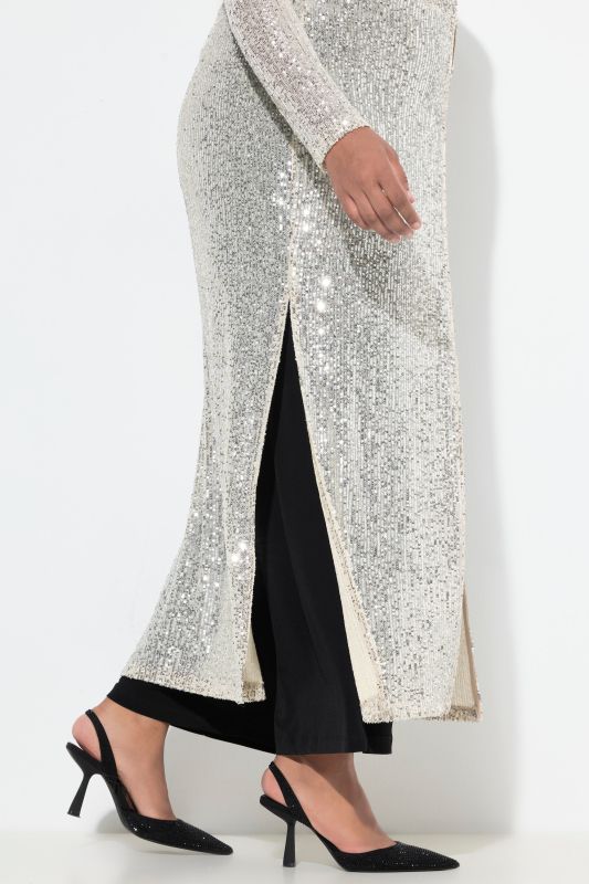 Жилетка дълга с пайети