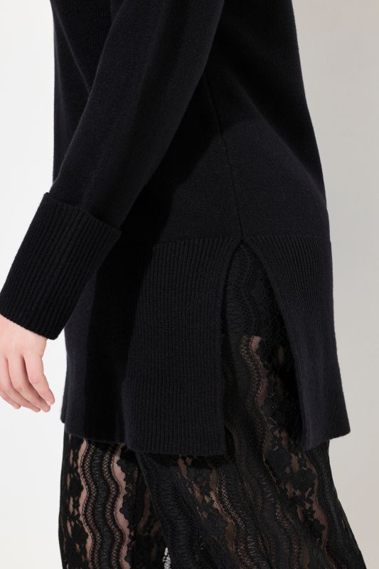 Пуловер, дълъг с висока яка