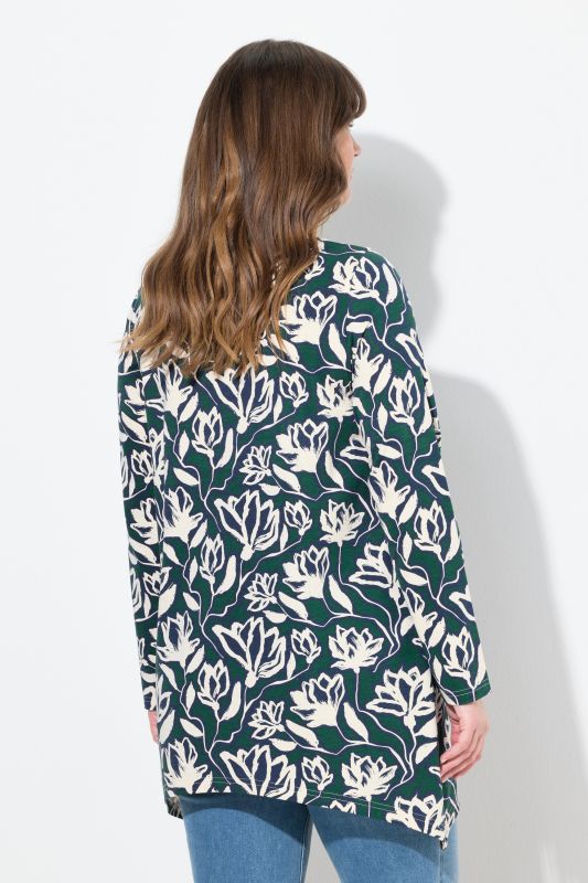 Тениска дълга с флорален принт