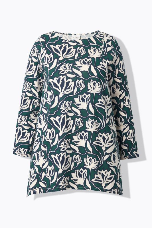 Тениска дълга с флорален принт