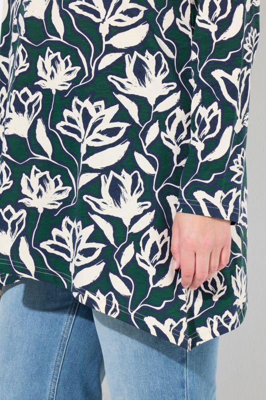 Тениска дълга с флорален принт