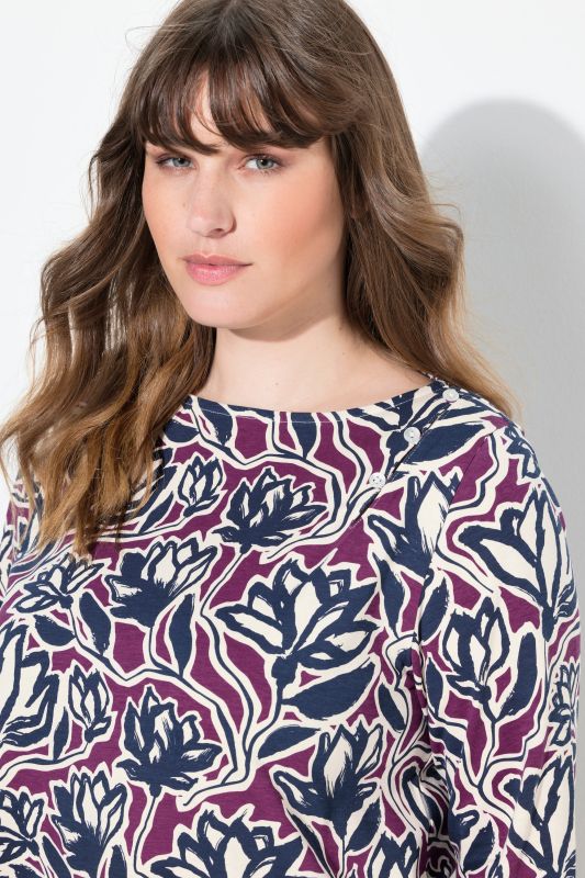 Тениска дълга с флорален принт