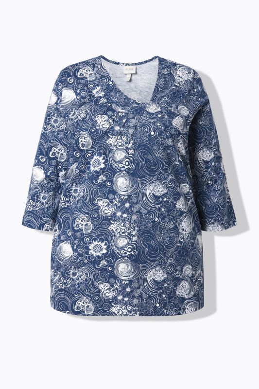 Тениска с принт на рози