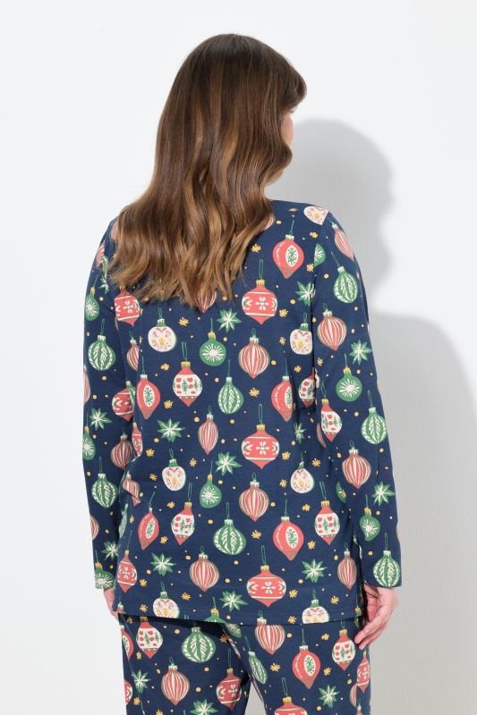 Пижама горнище с коледен принт