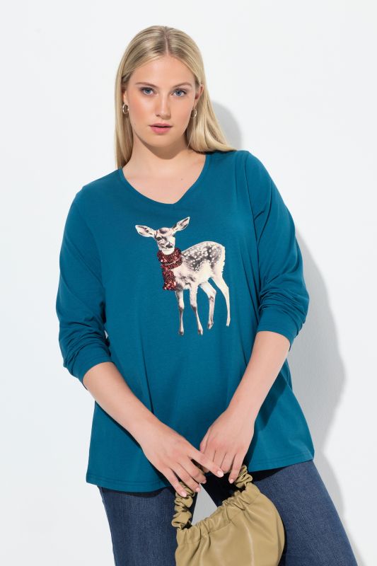 Блуза с принт на сърна