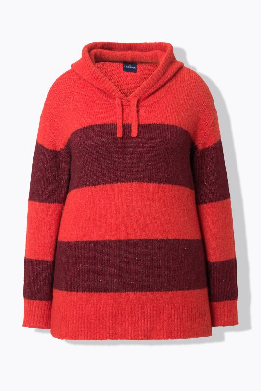 Пуловер с райета и качулка