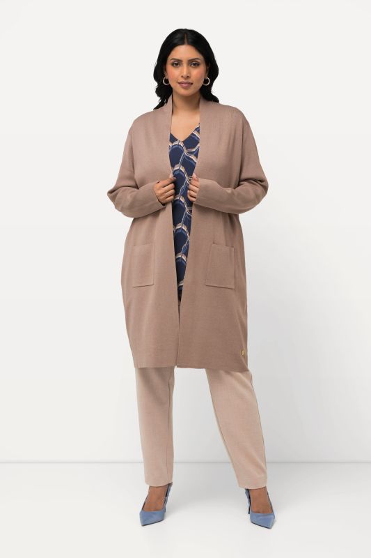 Long Pocket Open Front Cardigan Sweater