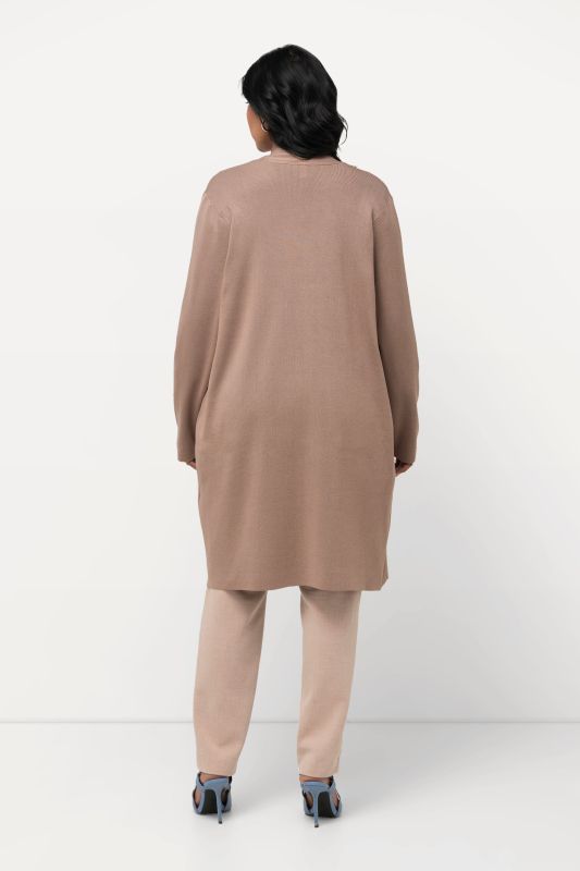 Long Pocket Open Front Cardigan Sweater