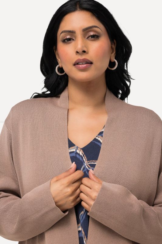 Long Pocket Open Front Cardigan Sweater