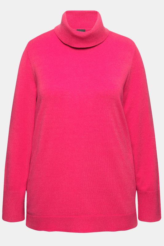 Turtleneck Ribbed Trim Long Sleeve Sweater