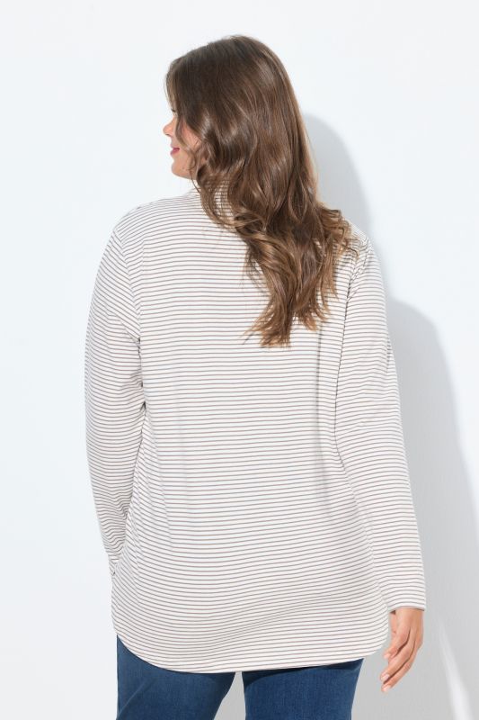 Блуза с райета и поло яка