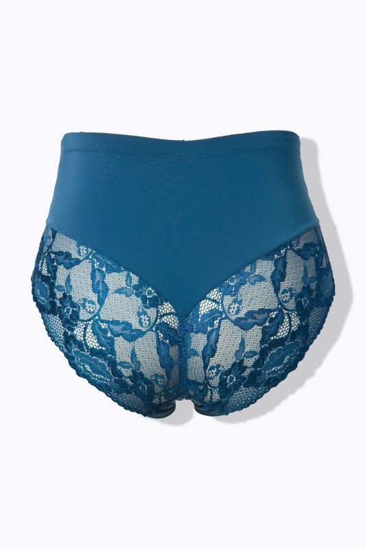 Lace Detail Stretch Microfiber High Rise Panty