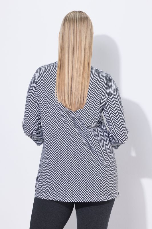 Тениска с принт на рибена кост