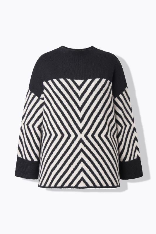 Пуловер с графични райета