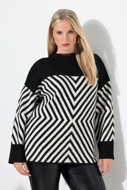 Пуловер с графични райета