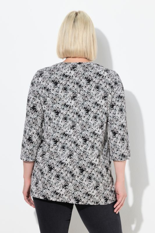 Тениска с графичен флорален принт