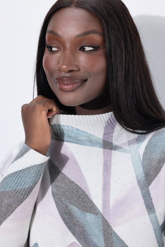 Пуловер с листов принт