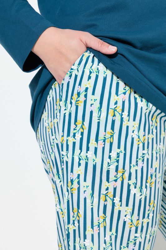 Пижама от 2 части с ботанически райета