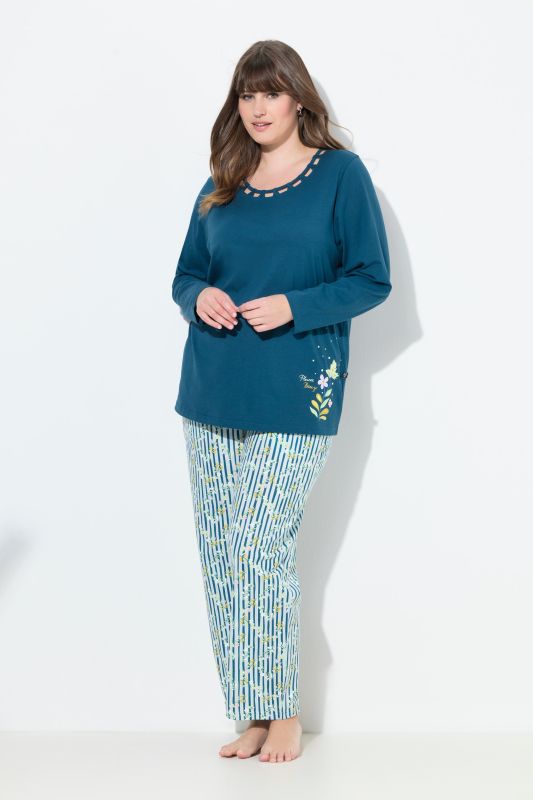 Пижама от 2 части с ботанически райета