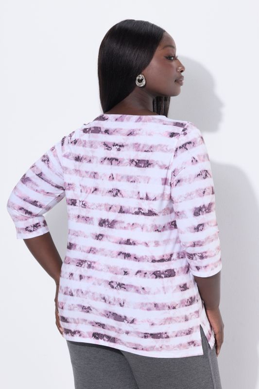 Тениска с батикови райета