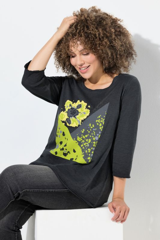 Тениска с неонови цветя