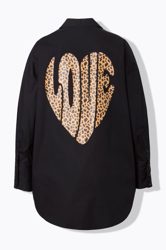 Риза с графичен принт на сърце