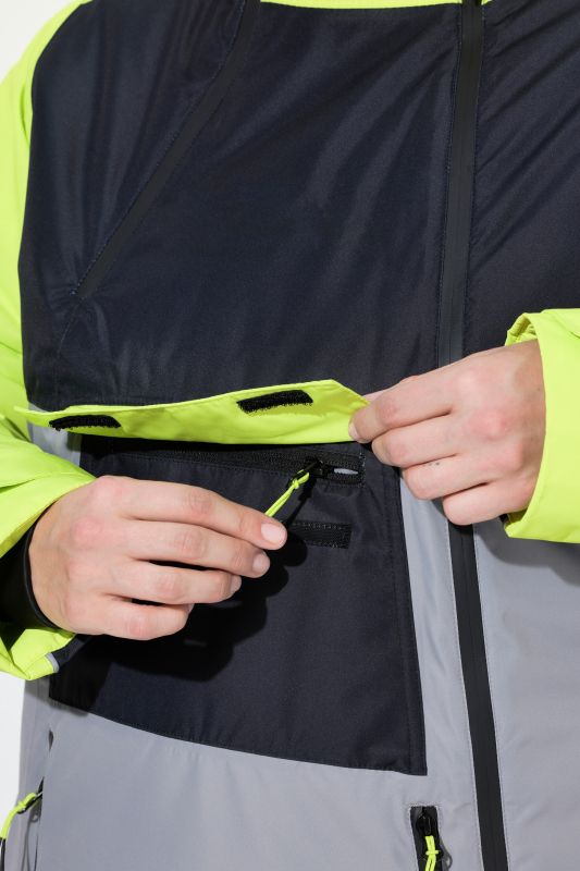 Яке с неонови цветни блокове