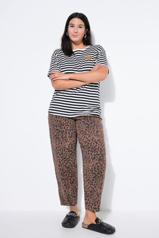 Тениска с райета и принт на сърце